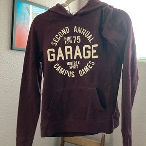 Hoodie from Garage; mulberry colored; Fitted medium (runs very small)